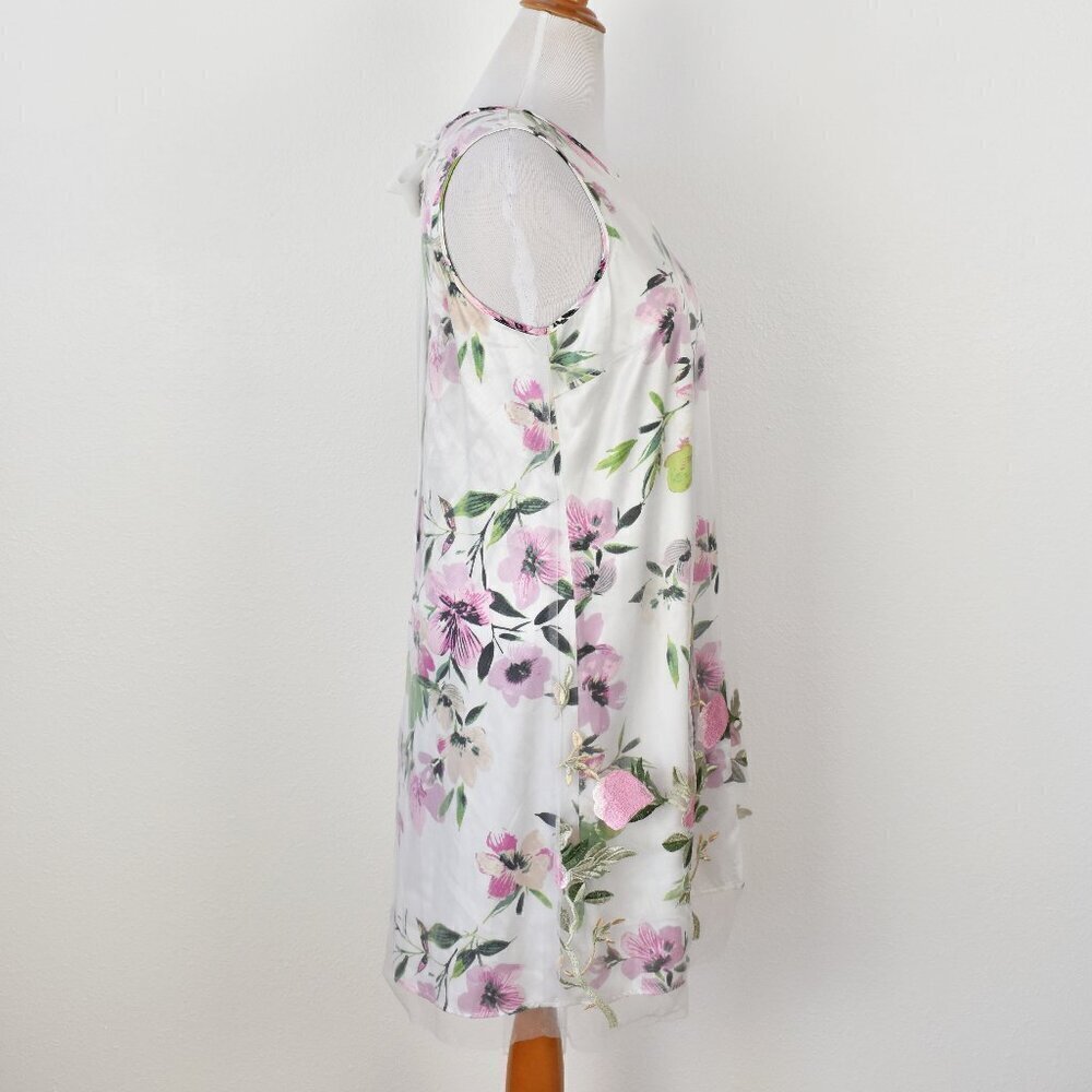 Spense Floral Embroidered Tulle Overlay Shift Dress NEW - L - Picture 9 of 12